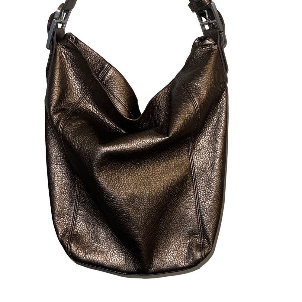 Rockport Women’s Faux Leather Brown Metallic Shoulder Bag Pocketbook Adjustable